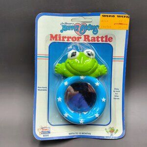 VTG Remco Jim Henson Muppet Babies Kermit Look & See Mirror Rattle Baby Toy 1989